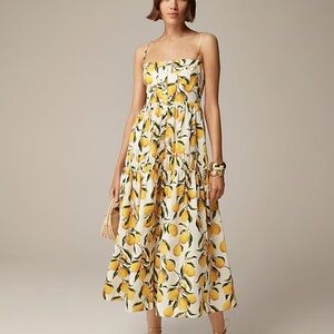 J.CREW A-line midi dress in limoncello